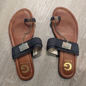 GUESS Black and Brown Women's Sandals